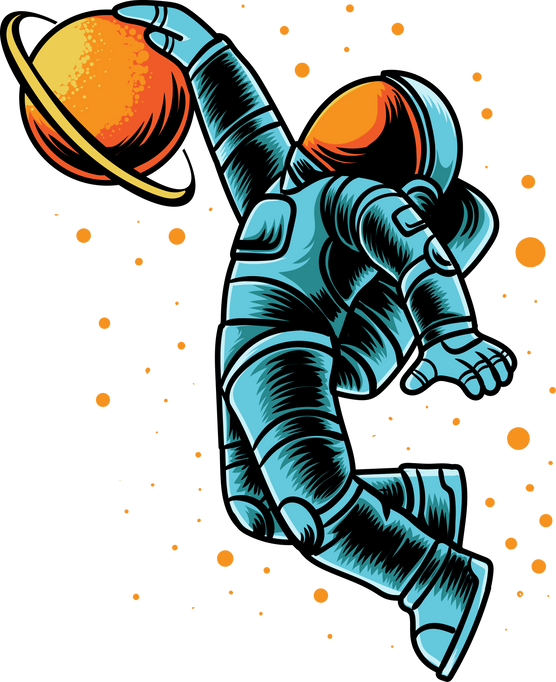 Astronaut Slamdunk in Space